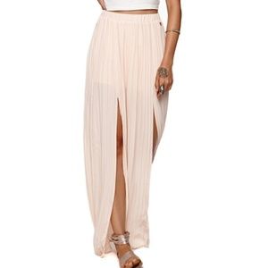 blush pink maxi skirt